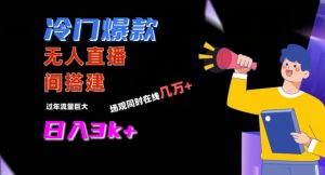 冷门爆款直播间手把手搭建，流量巨大，日入3k+【揭秘】-一起网赚吧
