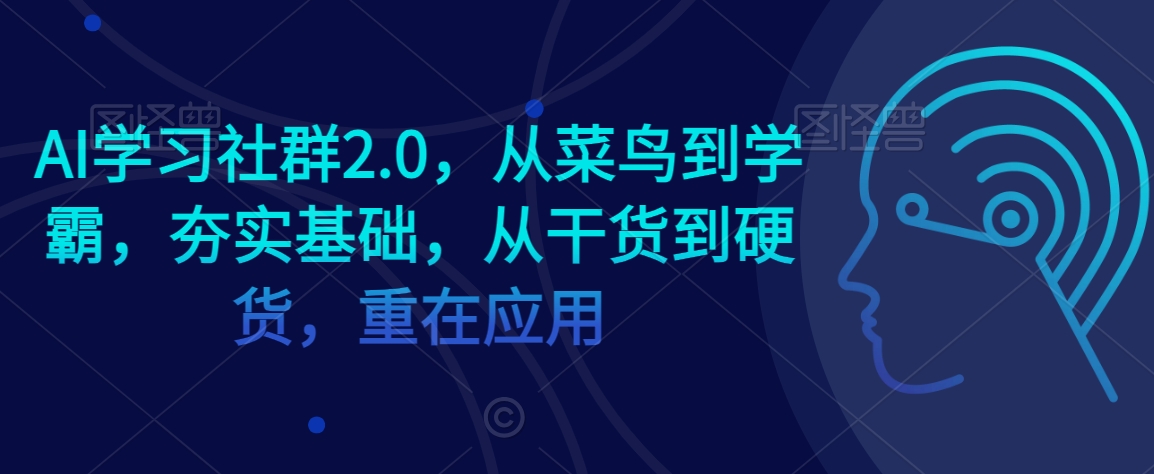 AI学习社群2.0，从菜鸟到学霸，夯实基础，从干货到硬货，重在应用-一起网赚吧