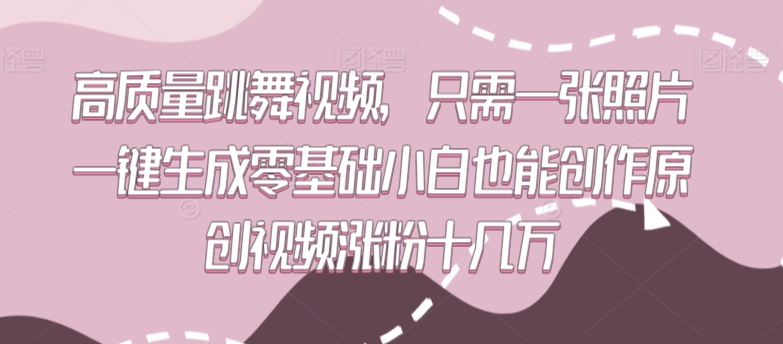高质量跳舞视频，只需一张照片一键生成零基础小白也能创作原创视频涨粉十几万【揭秘】-一起网赚吧