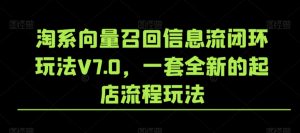 淘系向量召回信息流闭环玩法V7.0,一套全新的起店流程玩法-一起网赚吧