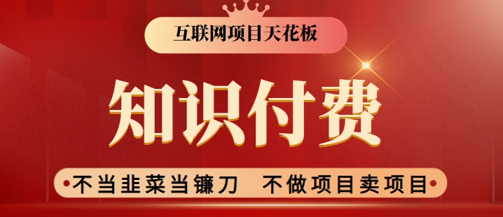2024互联网项目天花板，新手小白也可以通过知识付费月入10W，实现财富自由【揭秘】-一起网赚吧
