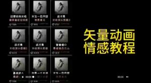 矢量动画情感教程：高点赞涨粉，适合情感、思维、创业教育等赛道-一起网赚吧