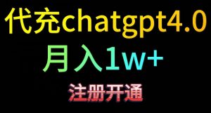 代充chatgpt4，日入500+，精准引流，暴力变现【揭秘】-一起网赚吧