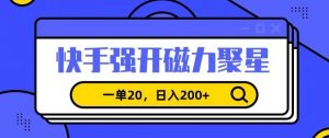 信息差赚钱项目，快手强开磁力聚星，一单20，日入200+【揭秘】-一起网赚吧