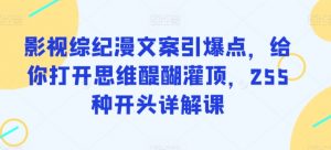 影视综纪漫文案引爆点，给你打开思维醍醐灌顶，255种开头详解课-一起网赚吧