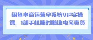闲鱼电商运营全系统VIP实操课，1部手机随时随地电商卖货-一起网赚吧