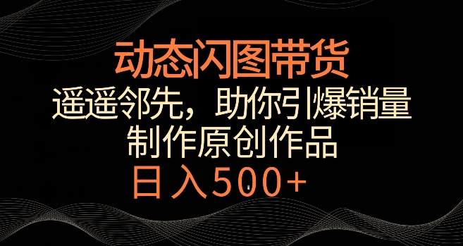 动态闪图带货，遥遥领先，冷门玩法，助你轻松引爆销量，日赚500+【揭秘】-一起网赚吧