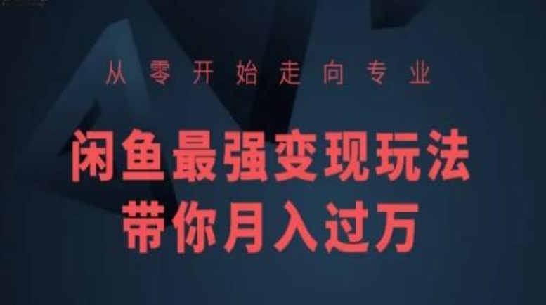 从零开始走向专业，闲鱼最强变现玩法带你月入过万-一起网赚吧