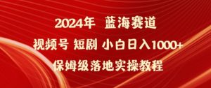 2024年视频号短剧新玩法小白日入1000+保姆级落地实操教程【揭秘】-一起网赚吧