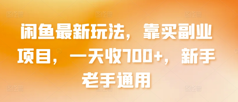 闲鱼最新玩法，靠买副业项目，一天收700+，新手老手通用【揭秘】-一起网赚吧