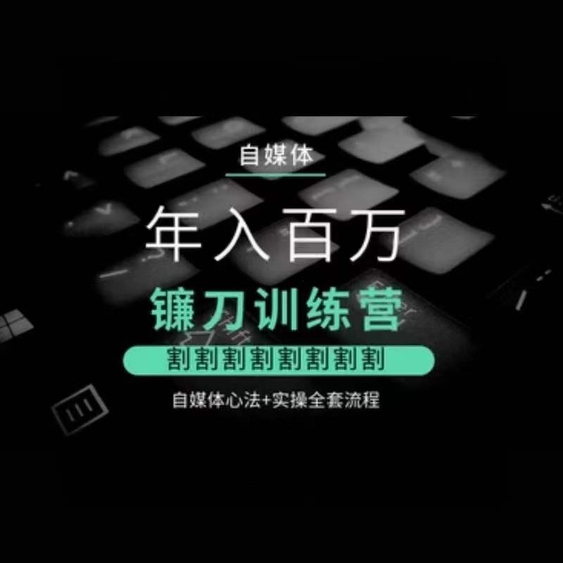 自媒体年入百万镰刀训练营，割割割割割割割割，自媒体心法+实操全套流程-一起网赚吧
