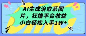 AI生成治愈系图片,狂撸平台收益,小白轻松入手1W+【揭秘】-一起网赚吧