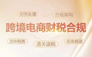 跨境老板财税合规特训营，规避财税风险、提升企业利润-一起网赚吧