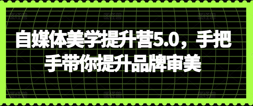 自媒体美学提升营5.0，手把手带你提升品牌审美-一起网赚吧