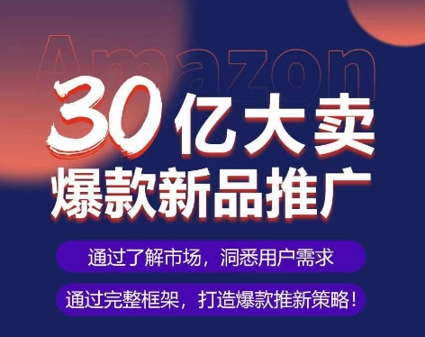 亚马逊·30亿大卖爆款新品推广,可复制、全程案例实操的爆款推新SOP-一起网赚吧