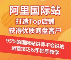 【阿里国际站】打造Top店铺&获得优质询盘客户，​95%的国际站讲师不会说的运营技巧-一起网赚吧
