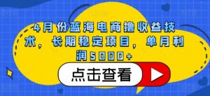 4月份蓝海电商撸收益技术，长期稳定项目，单月利润5000+【揭秘】-一起网赚吧