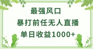 暴打前任小游戏无人直播单日收益1000+，收益稳定，爆裂变现，小白可直接上手【揭秘】-一起网赚吧