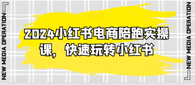 2024小红书电商陪跑实操课，快速玩转小红书，超过20节精细化课程-一起网赚吧