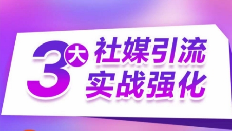 3大社媒引流实战强化，多渠道站外引流，高效精准获客，订单销售额翻倍增长-一起网赚吧