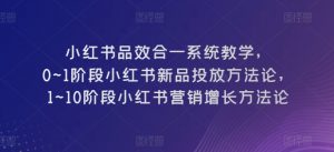 小红书品效合一系统教学，​0~1阶段小红书新品投放方法论，​1~10阶段小红书营销增长方法论-一起网赚吧