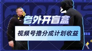 老外开盲盒视频，撸视频号分成计划收益，每天只需一小时，新手小白轻松上手【揭秘】-一起网赚吧