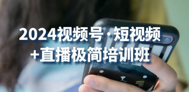 2024视频号·短视频+直播极简培训班：抓住视频号风口，流量红利-一起网赚吧