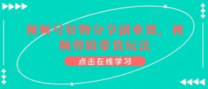 视频号好物分享副业课,视频剪辑带货玩法-一起网赚吧