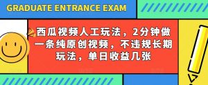 西瓜视频写字玩法，2分钟做一条纯原创视频，不违规长期玩法，单日收益几张-一起网赚吧