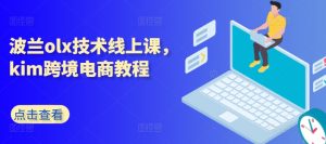 波兰olx技术线上课，kim跨境电商教程-一起网赚吧