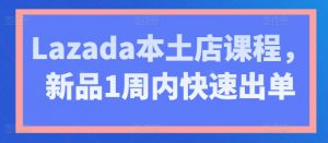 Lazada本土店课程，新品1周内快速出单-一起网赚吧