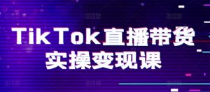 TikTok直播带货实操变现课：系统起号、科学复盘、变现链路、直播配置、小店操作流程、团队搭建等。-一起网赚吧