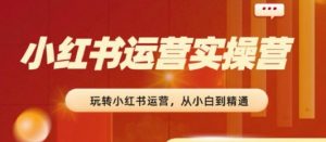 2024小红书运营实操营，​从入门到精通，完成从0~1~100-一起网赚吧