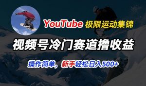 视频号冷门赛道撸收益，YouTube搬运极限运动集锦，暴力起号，操作简单流量高，轻松日入5张【揭秘】-一起网赚吧