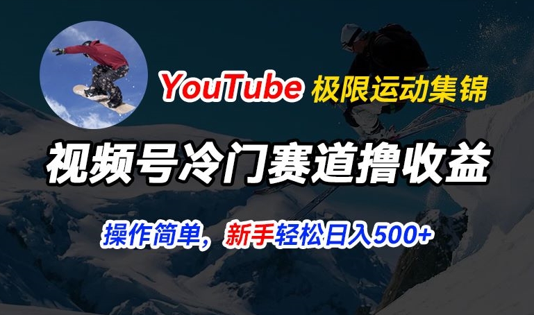 视频号冷门赛道撸收益，YouTube搬运极限运动集锦，暴力起号，操作简单流量高，轻松日入5张【揭秘】-一起网赚吧