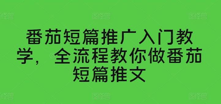 番茄短篇推广入门教学，全流程教你做番茄短篇推文-一起网赚吧