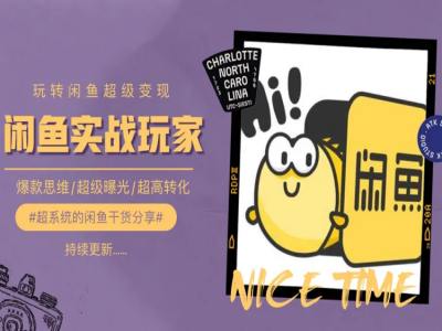 手把手教你0到1系统玩转闲鱼变现，爆款思维/超级曝光/超高转化-一起网赚吧
