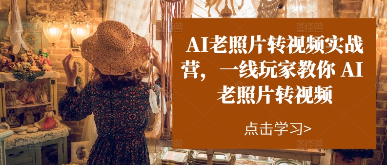 AI老照片转视频实战营，一线玩家教你AI老照片转视频-一起网赚吧