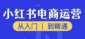 小红书电商运营课,从入门到精通,带你抓住又一个赚钱风口-一起网赚吧