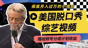 利用美国脱口秀综艺视频，撸视频号分成计划收益，每天只需一小时，月入过W【揭秘】-一起网赚吧