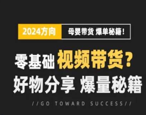 短视频母婴赛道实操流量训练营，零基础视频带货，好物分享，爆量秘籍-一起网赚吧