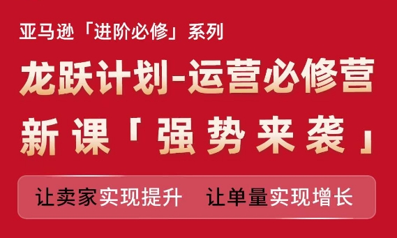 亚马逊进阶必修系列，龙跃计划-运营必修营新课，让卖家实现提升 让单量实现增长-一起网赚吧