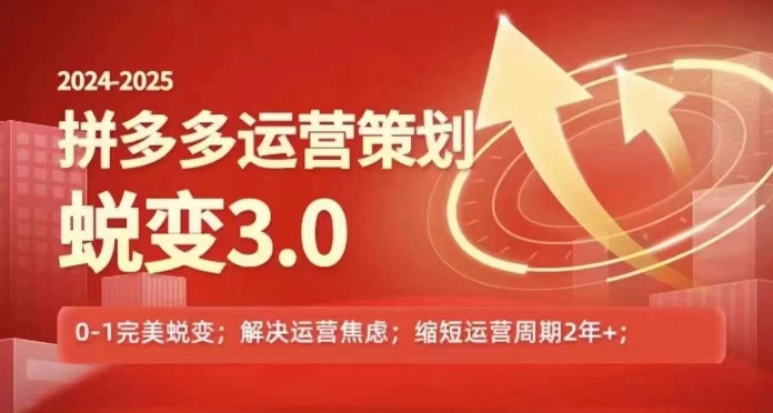 2024-2025拼多多运营策略蜕变3.0，0~1完美蜕变，解决信息焦虑-一起网赚吧