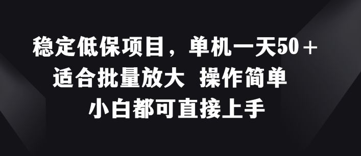 稳定低保项目，单机一天50+适合批量放大 操作简单 小白都可直接上手【揭秘】-一起网赚吧