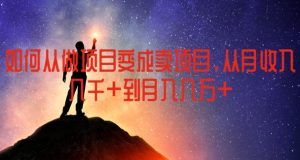 如何从做项目变成卖项目，从月收入几千到月入几万【揭秘】-一起网赚吧