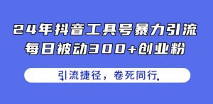 24年抖音工具号暴力引流,每日被动300+创业粉,创业粉捷径,卷死同行【揭秘】-一起网赚吧