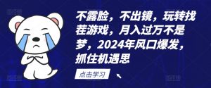 不露脸，不出镜，玩转找茬游戏，月入过万不是梦，2024年风口爆发，抓住机遇【揭秘】-一起网赚吧