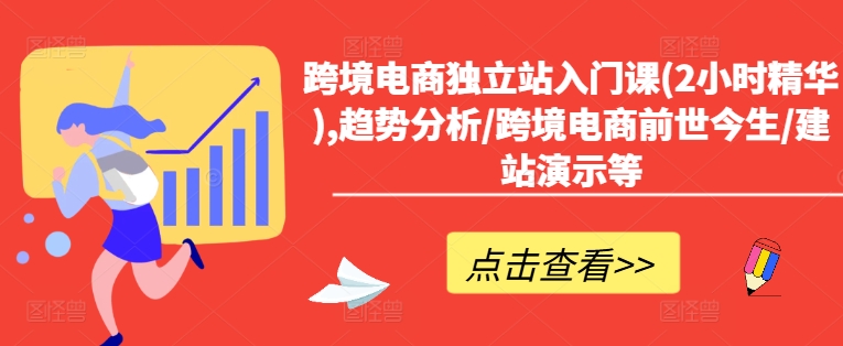 跨境电商独立站入门课(2小时精华),趋势分析/跨境电商前世今生/建站演示等-一起网赚吧