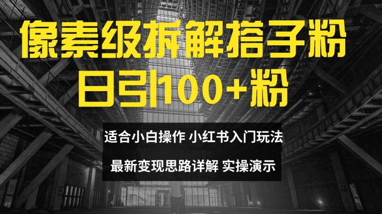 像素级拆解搭子粉，日引100+，小白看完可上手，最新变现思路详解【揭秘】-一起网赚吧