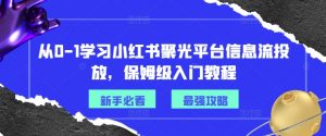 从0-1学习小红书聚光平台信息流投放，保姆级入门教程-一起网赚吧